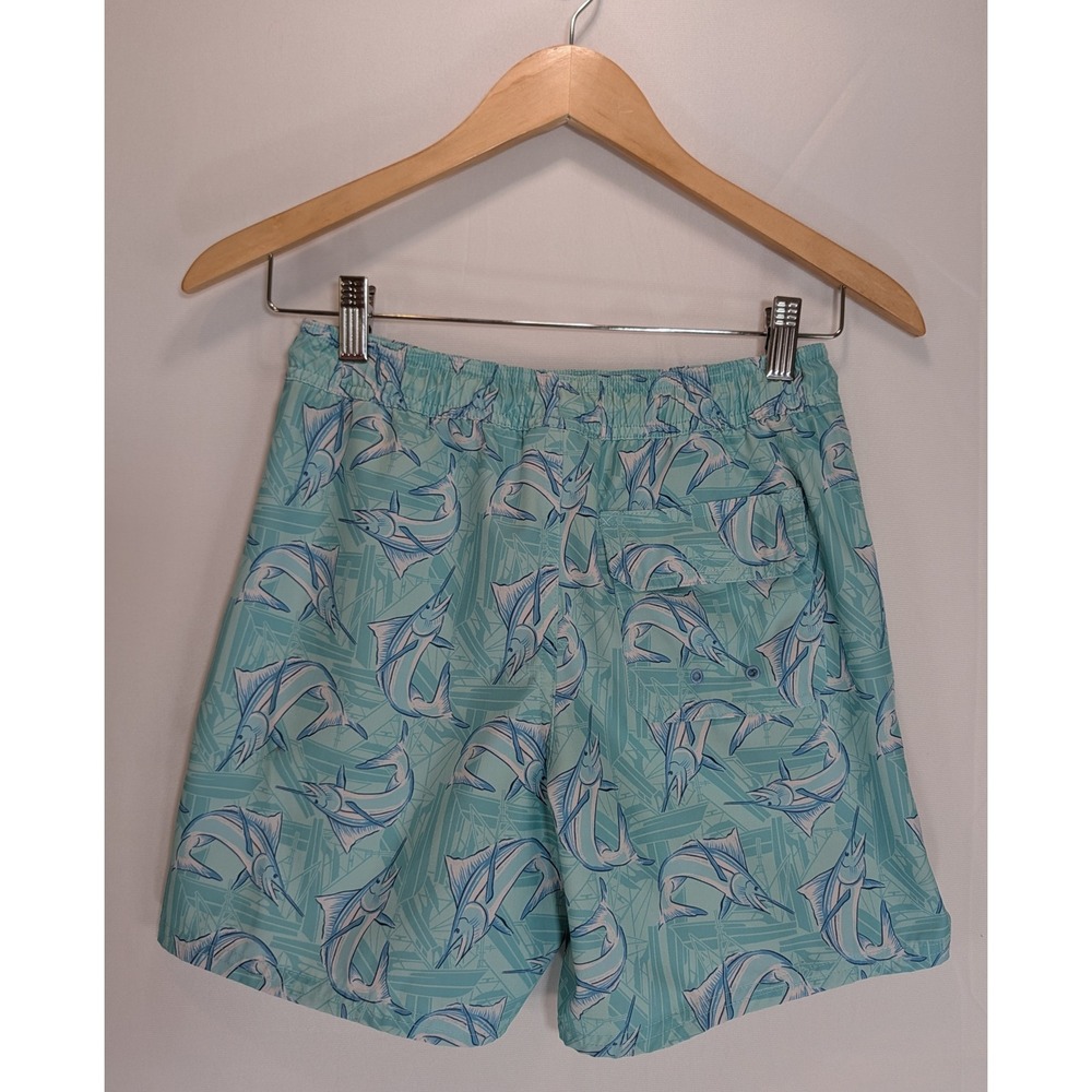 Vineyard Vines Boys Marlin Sailboat Swim Trunks Green Size Medium Board Shorts - Picture 5 of 5